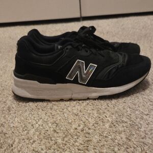 New Balance Black Sneakers with Iridescent 'N' Logo Size 7